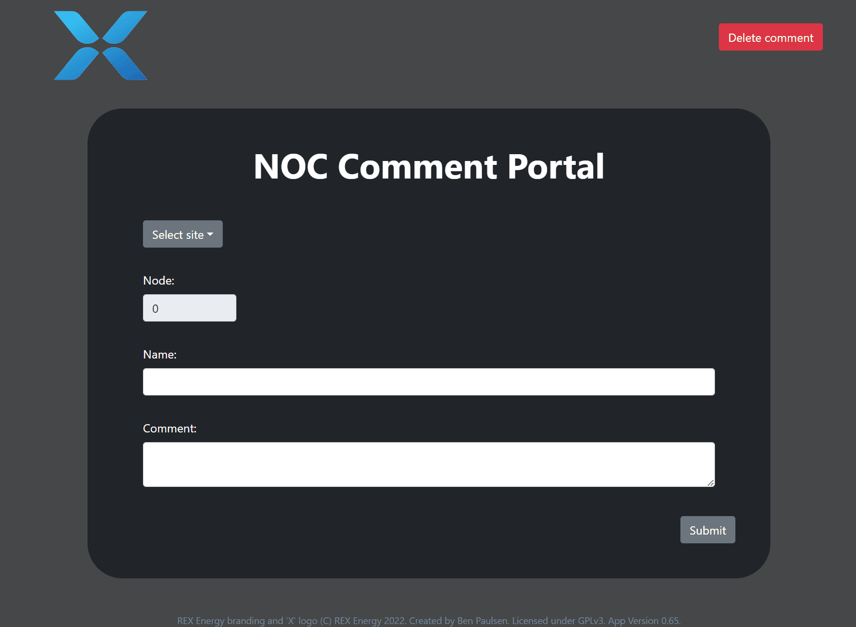 REX NOC Comment Portal